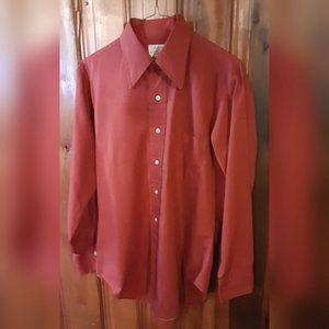 Vintage Men's Button Down Shirt by Arrow Dark Red